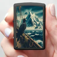 Eagle Atop Ship, Mountains Ahead Zippo Lighter