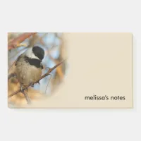 Cute Hopeful Black-Capped Chickadee Songbird Post-it Notes