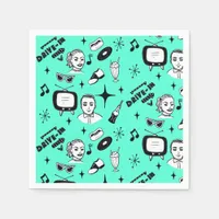 1950's Retro Graphics Nostalgic Birthday  Napkins