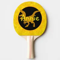 Personalized Gold Dinosaur Hide Ping Pong Paddle