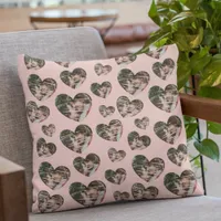 Romantic Custom Photo Hearts Pink Throw Pillow