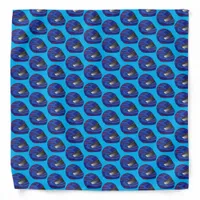 Blue Motorcycling and Biker Helmets Patterned Bandana