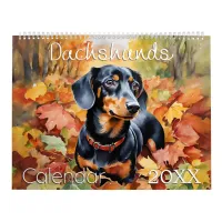 Sausage Dog Breed Doxie Beautiful Dachshunds Wall Calendar