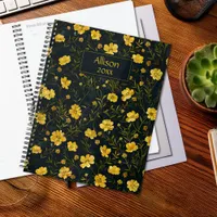 Elegant Yellow Buttercup Flower Pattern Planner