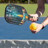 Iridescent Holiday Dream 🎄 Glowing Christmas Tree Pickleball Paddle