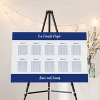 Dark Blue 10 Table Seating Chart Foam Board