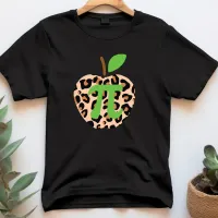 Pi Day Apple Leopard Math Geek Green Teacher T-Shirt