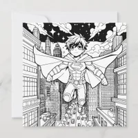 Anime Superhero Boy | Kid's Coloring   Save The Date