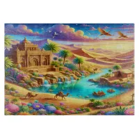 Fantasy Celestial Ancient Desert Oasis | Cutting Board