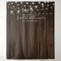 Rustic String Lights Wedding Photo Booth Backdrop