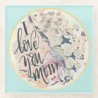 ... Mint Green Watercolor Add Any Name  Glass Coaster