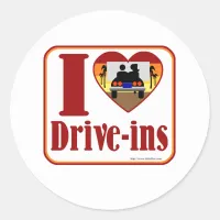 I love drive ins! classic round sticker