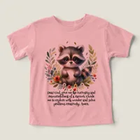 Raccoon Woodland Kids Christian Prayer |  Toddler T-shirt