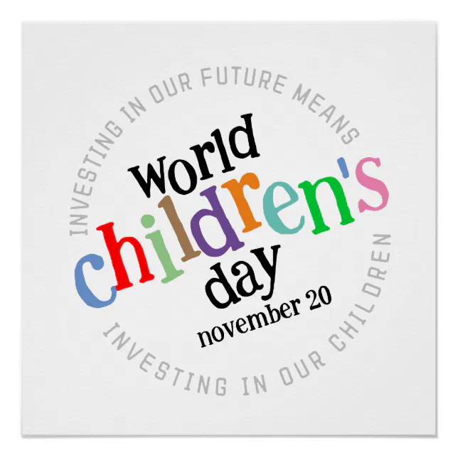 Colorful Happy World Children's Day  Poster