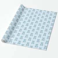 Light Blue Teddy Bear Boy's Gift Wrap