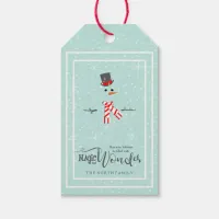 Magic and Wonder Christmas Snowman Mint ID440 Gift Tags