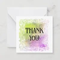 *~*  AP62 Ombre Pastel THANK YOU Flat Note Card