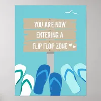 Flip Flop Zone Beach Wedding Reception Sign