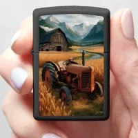 Tractor In A Golden Valley Zippo Lighter