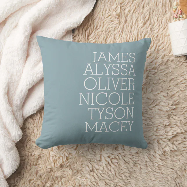 Serif Kids Names | Personalized Family Names Throw Pillow