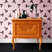 Pink and Black Witch Hat Halloween Wallpaper