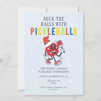 Deck the Halls Pickleball Christmas Tournament Invitation