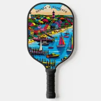 Martha's Vineyard | Abstract Art Personalized Pickleball Paddle