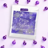 Sparkly Purple Winter Wonderland Merry Christmas Favor Bag