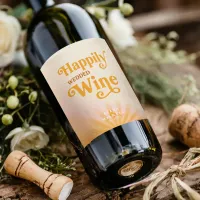 Sunshine Typography Wedding Cream/Orange ID1048 Wine Label