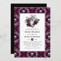 Whimsical Vintage Gothic Wedding Rehearsal Dinner Invitation