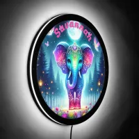 Neon Colorful Holographic Decorated Elephant | LED Sign