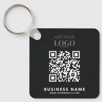 Business Logo Branding Modern Minimalist QR Code Keychain