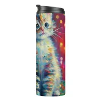 Cute Christmas Kitten | Merry Kit-Mas Thermal Tumbler