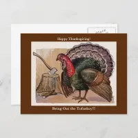 Vintage Thanksgiving Turkey Bring Out the Tofurkey Holiday Postcard