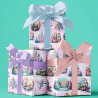 Pastel Iridescent Antique Christmas Wrapping Paper