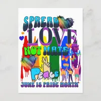 Spread Love, Not Hate | June is Pride Month Postcard