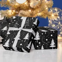 Black and White Modern Christmas  Wrapping Paper