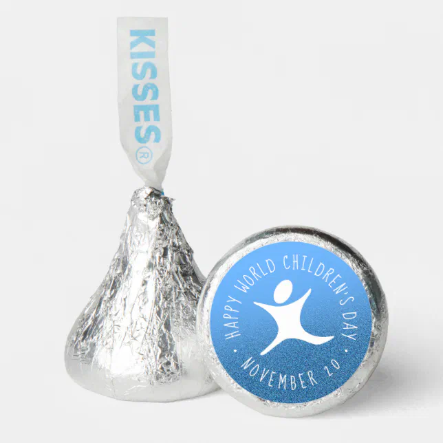 Happy World Children's Day Blue Glitter Hershey®'s Kisses®