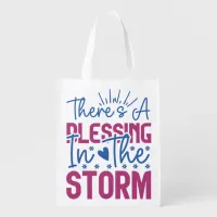 Inspirational There Is A Blessing In The Storm Grocery Bag