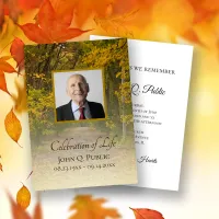 Autumn Leaves Lane Celebration of Life Funeral Invitation