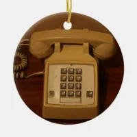Vintage Retro Telephone Ceramic Ornament
