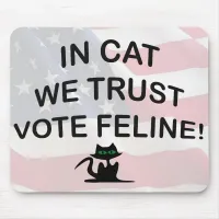 Vote Cat with American Flag Mouse Pad