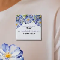 Floral Blue Chinoiserie Bridal Shower Button