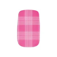 Gingham Checkered Pink and White Minx Nails Minx Nail Wraps