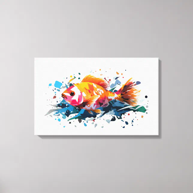 Party Fish painting Canvas Print