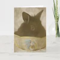 The Easter Bunny In a Candy Dish Holiday Card