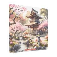 Tranquil Kyoto Japan Watercolor Sketch | Metal Print