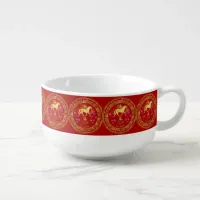 Chinese Zodiac Horse Red/Gold ID542 Soup Mug