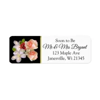 Blush Pink Rose Gold Burgundy Floral Return Label