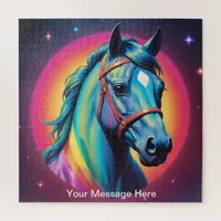 Cute Cosmic Horse Surreal Rainbow Art  Jigsaw Puzzle